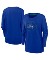 NIKE WOMEN'S NIKE ROYAL DISTRESSED SEATTLE SEAHAWKS REWIND PLAYBACK ICON PERFORMANCE PULLOVER SWEATSHIRT