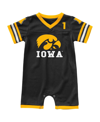 COLOSSEUM INFANT BOYS AND GIRLS COLOSSEUM BLACK IOWA HAWKEYES BUMPO FOOTBALL ROMPER