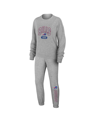 Wear By Erin Andrews Heather Gray Buffalo Bills Knit Long Sleeve Tri-blend T-shirt & Pants Sleep Set In Heather Gray