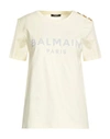 Balmain Woman T-shirt Light Yellow Size Xl Cotton