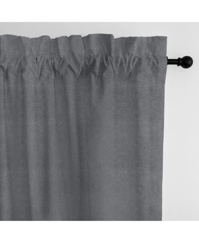 6ix Tailors Fine Linens Vanessa Charcoal Pole Top Drapery Panel
