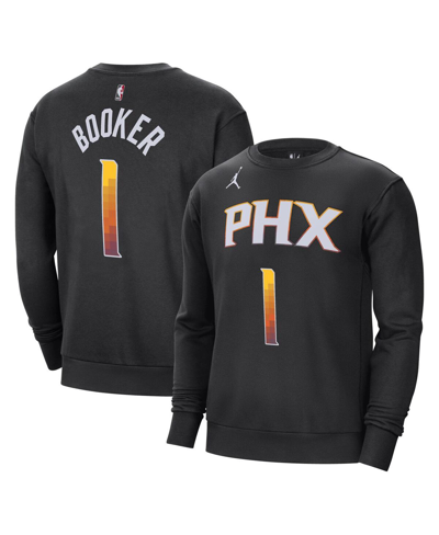 Jordan Men's  Devin Booker Black Phoenix Suns Statement Name And Number Pullover Sweatshirt