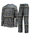 Concepts Sport Charcoal Ucf Knights Ugly Sweater Long Sleeve T-shirt And Pants Sleep Set In Charcoal