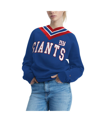 TOMMY HILFIGER WOMEN'S TOMMY HILFIGER ROYAL NEW YORK GIANTS HEIDI RAGLAN V-NECK SWEATER