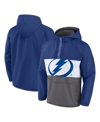 Fanatics Branded Blue Tampa Bay Lightning Flagrant Foul Anorak Raglan Half-zip Hoodie Jacket In Blue