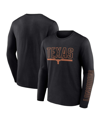 PROFILE MEN'S PROFILE BLACK TEXAS LONGHORNS BIG AND TALL TWO-HIT GRAPHIC LONG SLEEVE T-SHIRT