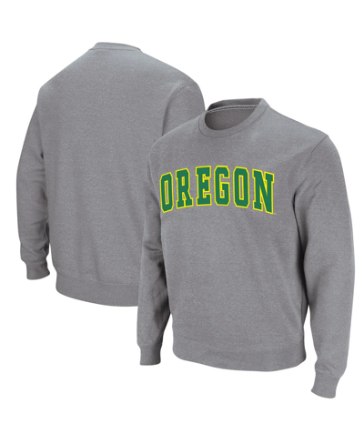 Colosseum Men's  Heathered Gray Oregon Ducks Arch And Logo Sweatshirt