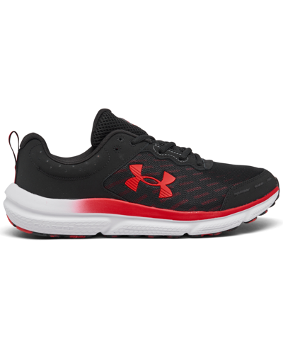 Under Armour Men's Charged Assert 10 Running Sneakers From Finish Line In Black,red