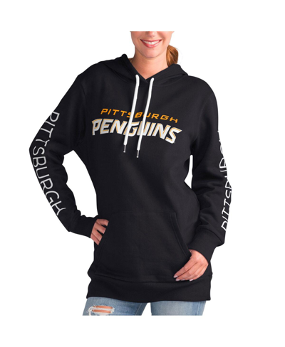 G-III 4HER BY CARL BANKS WOMEN'S G-III 4HER BY CARL BANKS BLACK PITTSBURGH PENGUINS OVERTIME PULLOVER HOODIE