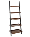 Convenience Concepts 25" Solid Pine American Heritage Bookshelf Ladder In Dark Walnut,black