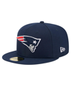 New Era Navy New England Patriots  Main 59fifty Fitted Hat In Navy