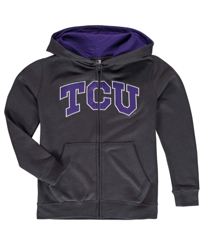 Colosseum Kids' Big Boys  Charcoal Tcu Horned Frogs Big Logo Pullover Hoodie