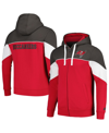 Starter Men's  Red, Pewter Tampa Bay Buccaneers Running Back Full-zip Hoodie In Red,pewter