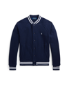 Polo Ralph Lauren Fleece Baseball Jacket In Refined Navy