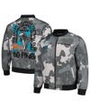 THE WILD COLLECTIVE MEN'S AND WOMEN'S THE WILD COLLECTIVE GRAY DISTRESSED MIAMI DOLPHINS CAMO BOMBER JACKET