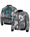 The Wild Collective Men's And Women's  Gray Distressed Miami Dolphins Camo Bomber Jacket In Gray