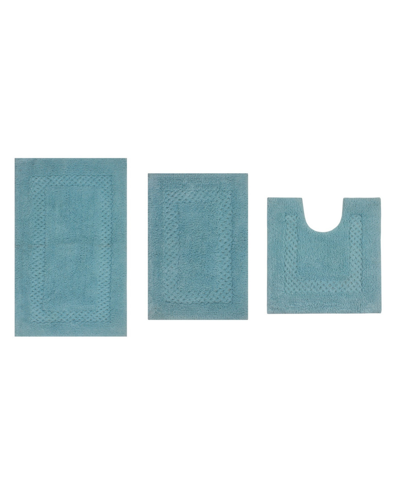 Home Weavers Classy Bathmat Rugs 3 Piece Set In Aqua