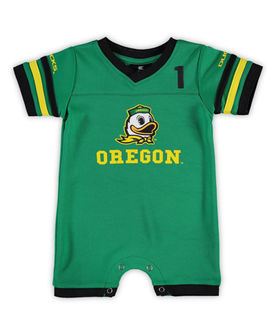 Colosseum Babies' Newborn And Infant Boys And Girls  Green Oregon Ducks Bumpo Football Logo Romper