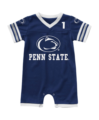 Colosseum Babies' Infant Boys And Girls  Navy Penn State Nittany Lions Bumpo Football Romper