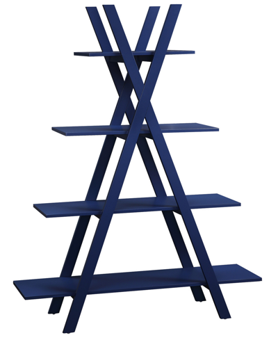 Convenience Concepts 45.75" Medium Density Fiberboard (mdf) Oxford A Frame Bookshelf In Cobalt Blue