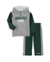 COLOSSEUM TODDLER BOYS COLOSSEUM HEATHERED GRAY, GREEN MICHIGAN STATE SPARTANS BACK TO SCHOOL FLEECE HOODIE AN