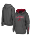 Colosseum Women's Charcoal Alabama Crimson Tide Arch And Logo 1 Pullover Hoodie In Charcoal