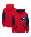 OUTERSTUFF BIG BOYS RED WASHINGTON CAPITALS FACE OFF COLOR BLOCK FULL-ZIP HOODIE