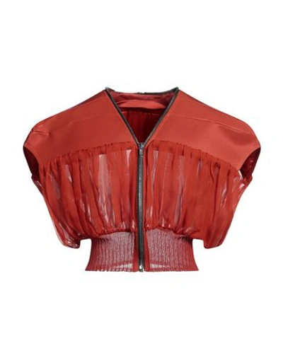 Rick Owens Woman Jacket Orange Size 6 Cotton, Viscose, Cupro