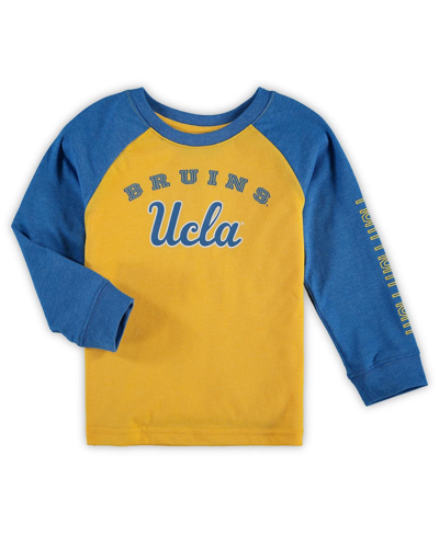 Colosseum Babies' Toddler Boys And Girls  Heathered Gold Ucla Bruins Long Sleeve Raglan T-shirt