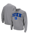 COLOSSEUM MEN'S COLOSSEUM HEATHER GRAY DUKE BLUE DEVILS ARCH & LOGO PULLOVER SWEATSHIRT