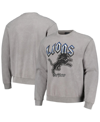 THE WILD COLLECTIVE MEN'S AND WOMEN'S THE WILD COLLECTIVE GRAY DETROIT LIONS DISTRESSED PULLOVER SWEATSHIRT