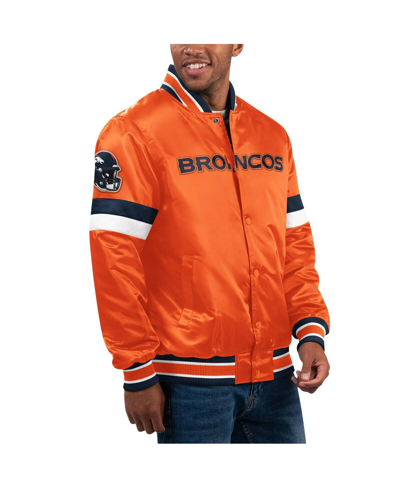 STARTER MEN'S STARTER ORANGE DENVER BRONCOS HOME GAME SATIN FULL-SNAP VARSITY JACKET