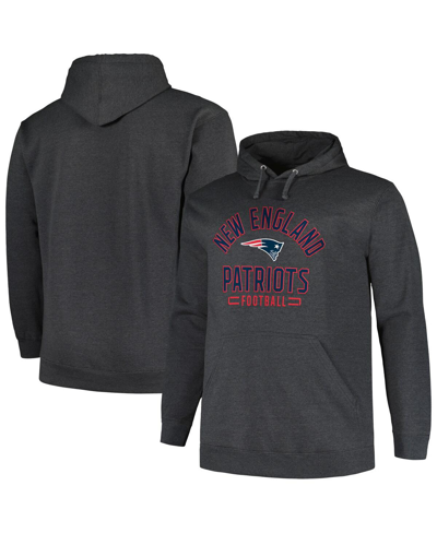 Fanatics Men's  Heather Charcoal New England Patriots Big And Tall Pullover Hoodie