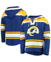 47 BRAND MEN'S '47 BRAND ROYAL LOS ANGELES RAMS LACER V-NECK PULLOVER HOODIE