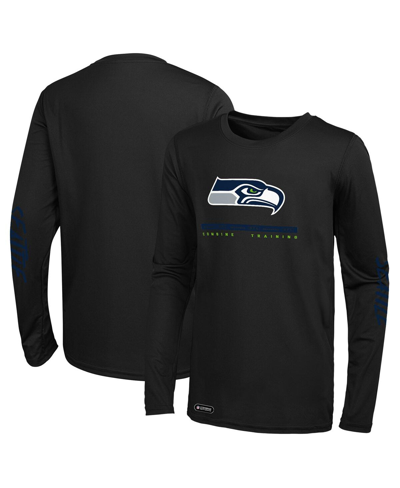 Outerstuff Men's Black Seattle Seahawks Agility Long Sleeve T-shirt