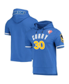 PRO STANDARD MEN'S PRO STANDARD STEPHEN CURRY ROYAL GOLDEN STATE WARRIORS NAME AND NUMBER SHORT SLEEVE PULLOVER H
