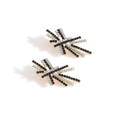 Sohi Multi Color Multi Colour Rhinestones Designer Earrings For Women's In Black