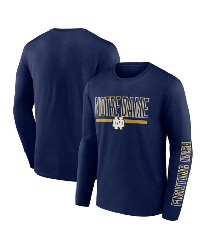 Profile Men's  Navy Notre Dame Fighting Irish Big And Tall Two-hit Graphic Long Sleeve T-shirt