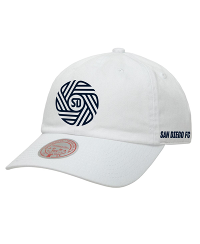 MITCHELL & NESS MEN'S AND WOMEN'S MITCHELL & NESS WHITE SAN DIEGO FC FLOW ADJUSTABLE DAD HAT
