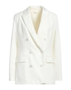 Vicolo Woman Blazer Ivory Size L Polyester, Elastane In White