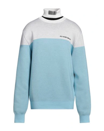 Vtmnts Raised-logo Two-tone Jumper In Blue