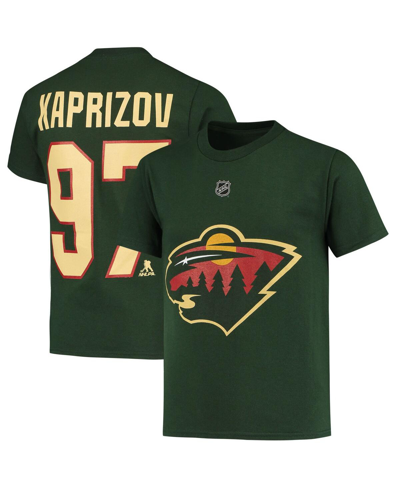 Outerstuff Kids' Big Boys Kirill Kaprizov Green Minnesota Wild Player Name And Number T-shirt