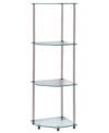 Convenience Concepts 13.75" Glass Designs2go Classic 4 Tier Corner Shelf In Glass