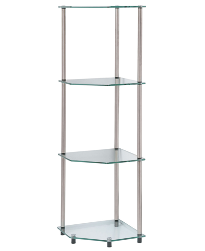 Convenience Concepts 13.75" Glass Designs2go Classic 4 Tier Corner Shelf