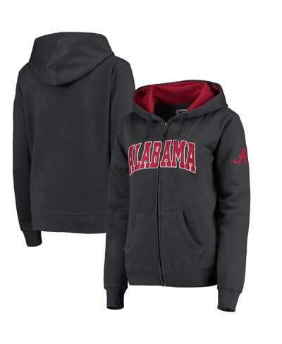 COLOSSEUM WOMEN'S STADIUM ATHLETIC CHARCOAL ALABAMA CRIMSON TIDE ARCHED NAME FULL-ZIP HOODIE