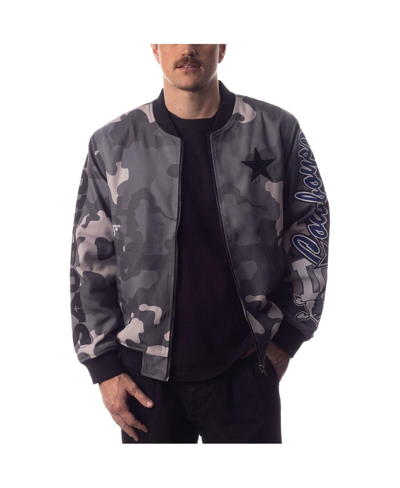 The Wild Collective Men's And Women's  Gray Distressed Philadelphia Eagles Camo Bomber Jacket