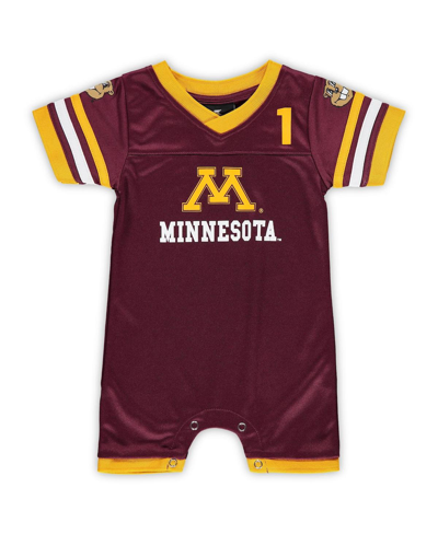 Colosseum Babies' Newborn And Infant Boys And Girls  Maroon Minnesota Golden Gophers Bumpo Football Logo Romp