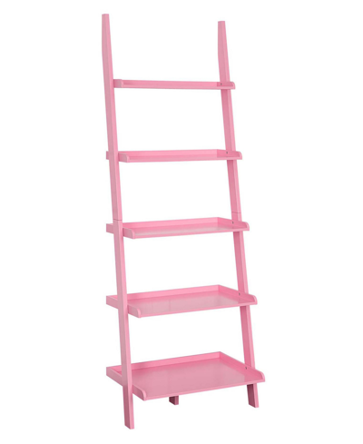 Convenience Concepts 25" Solid Pine American Heritage Bookshelf Ladder In Light Pink