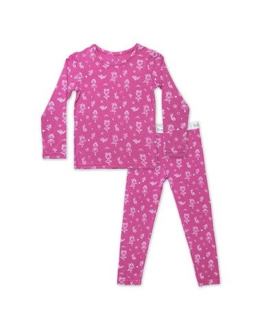 Bellabu Bear Babies' Girls Ballerina Set Of 2 Piece Pajamas In Dark Pink