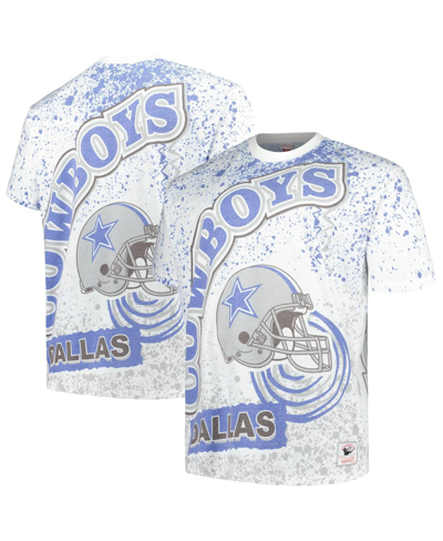 Mitchell & Ness Men's  White Dallas Cowboys Big And Tall Allover Print T-shirt
